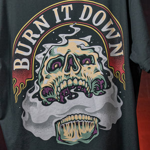 "BURN IT DOWN" T-Shirt Dark Grey